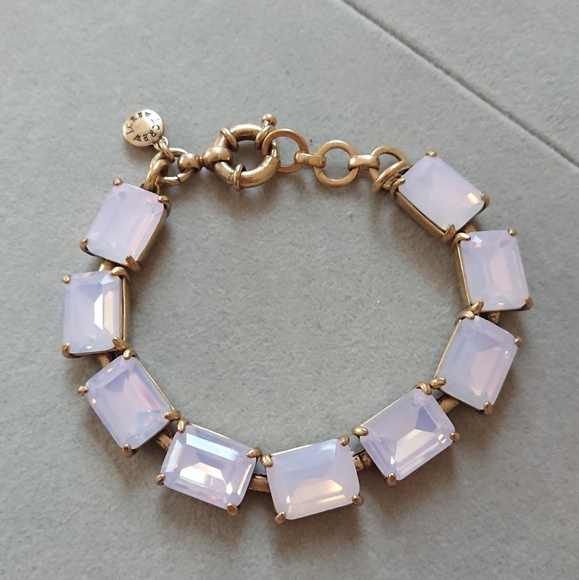 J. Crew Faceted crystal Gold tone and Pink Bracelet - Picture 2 of 8